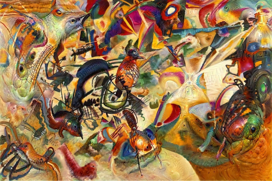 Composition VII by Wassily Kandinsky & DeepDream